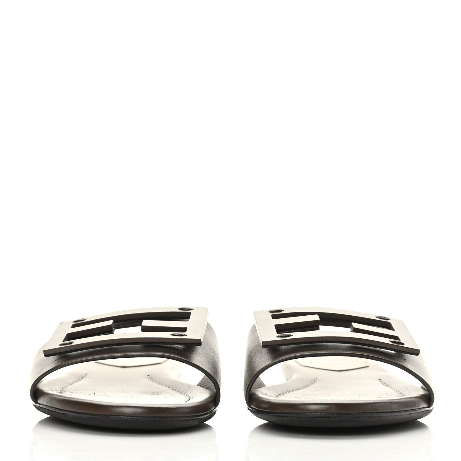 Fendi Vitello Cuoio Baguette Flat Slide Sandals 36.5 Maya 2 of 8