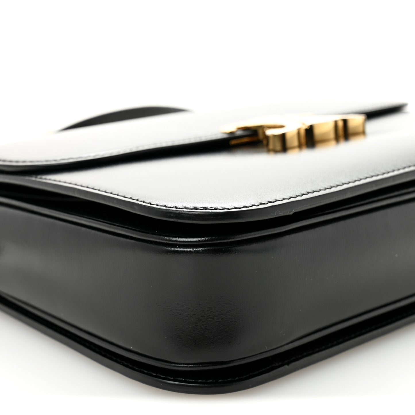 Shiny Calfskin Large Triomphe Black