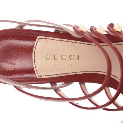 Gucci Malaga Kid Aneta Ladder-Strap 95mm Sandals 37.5 Carmine Rose 7 of 8