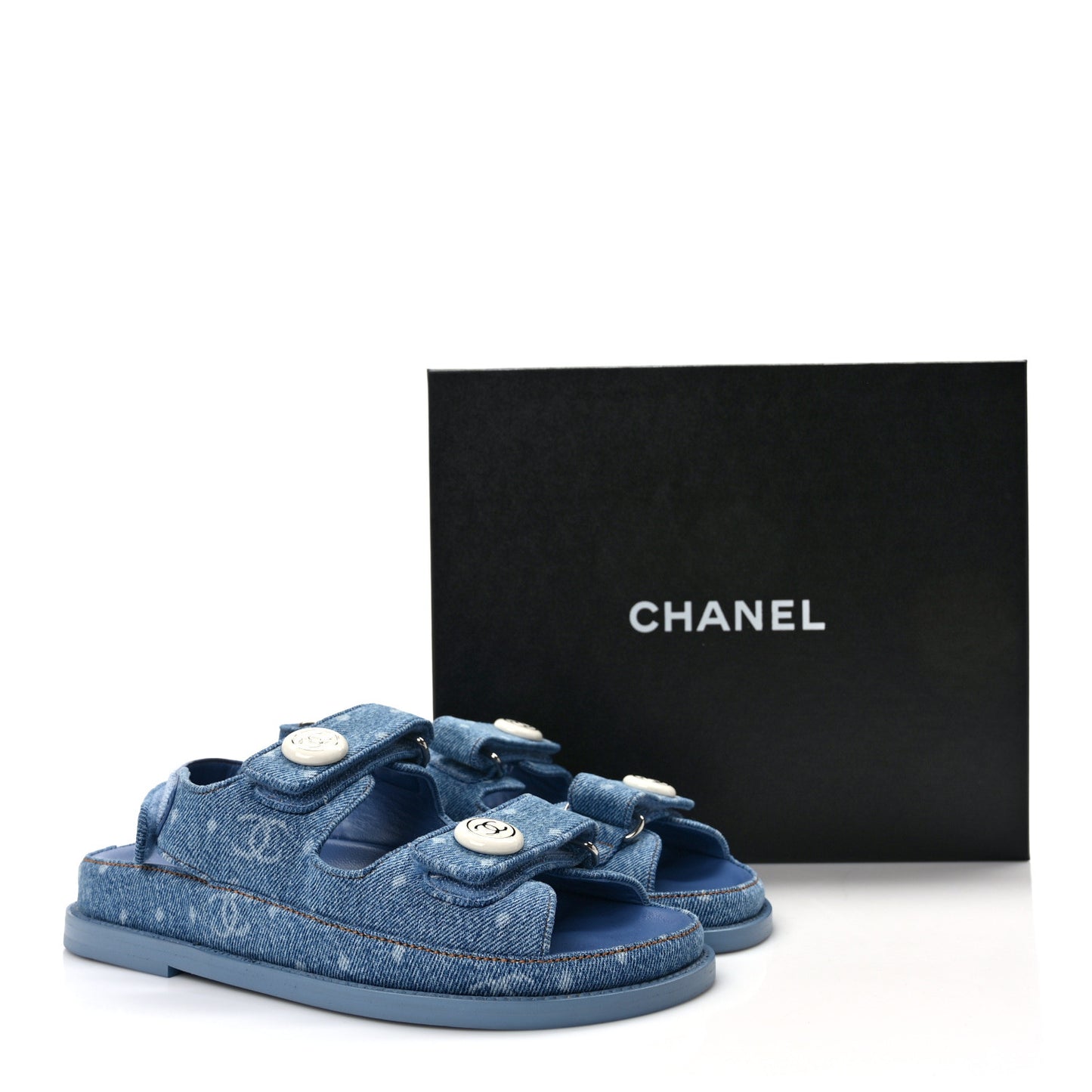 Denim CC Dad Sandals 36 Light Blue