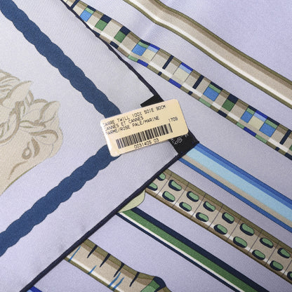 Hermes Silk Cannes Et Cannes Scarf 90 Parme Rose Pale Marine 4 of 4