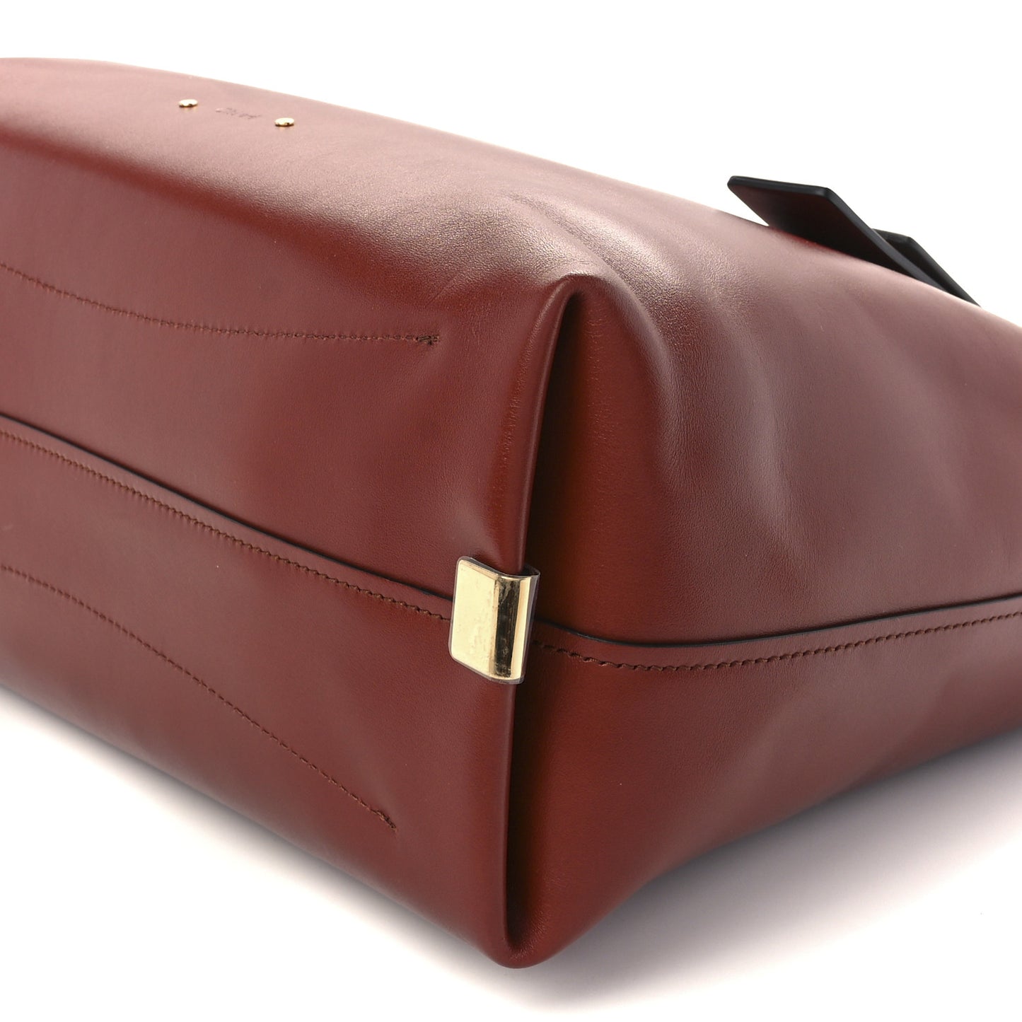 Shiny Calfskin Suede Medium C Zipped Tote Brown