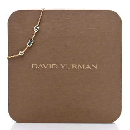 David Yurman DAVID YURMAN 18K Yellow Gold Hampton Blue Topaz Aquamarine Tanzanite Novella Chain Bracelet 4 of 4