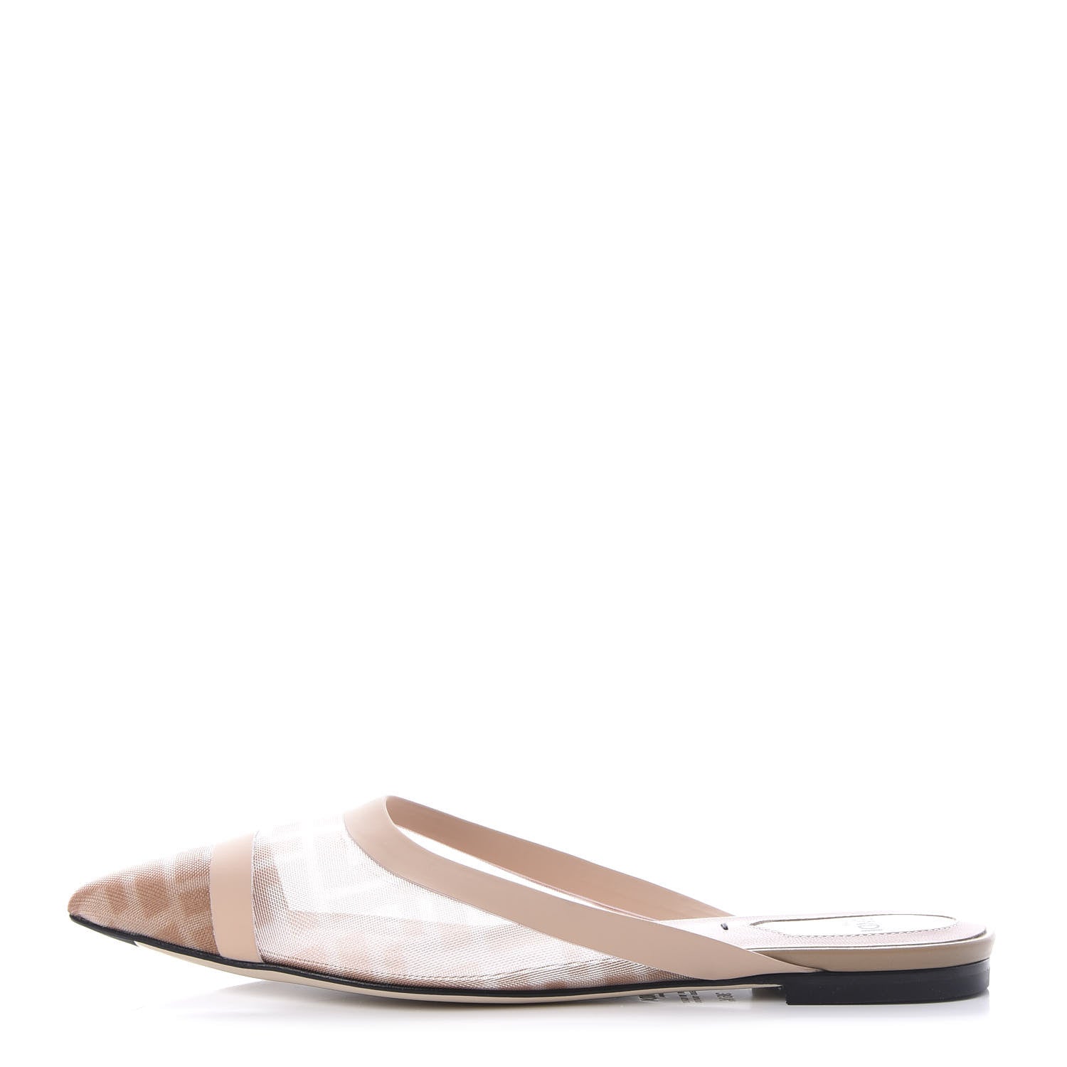 Fendi Technical Mesh FF Colibri Flat Mules 36.5 Rose Nudo 1 of 8