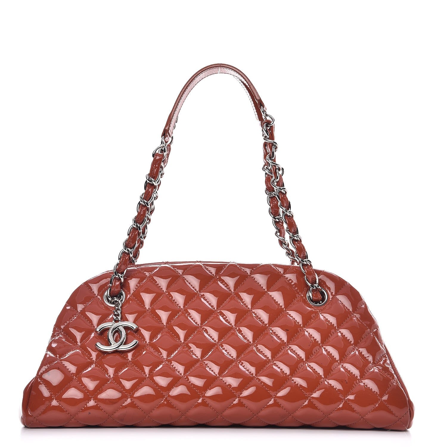 Chanel Patent Quilted Medium Just Mademoiselle Orange 1 of 11