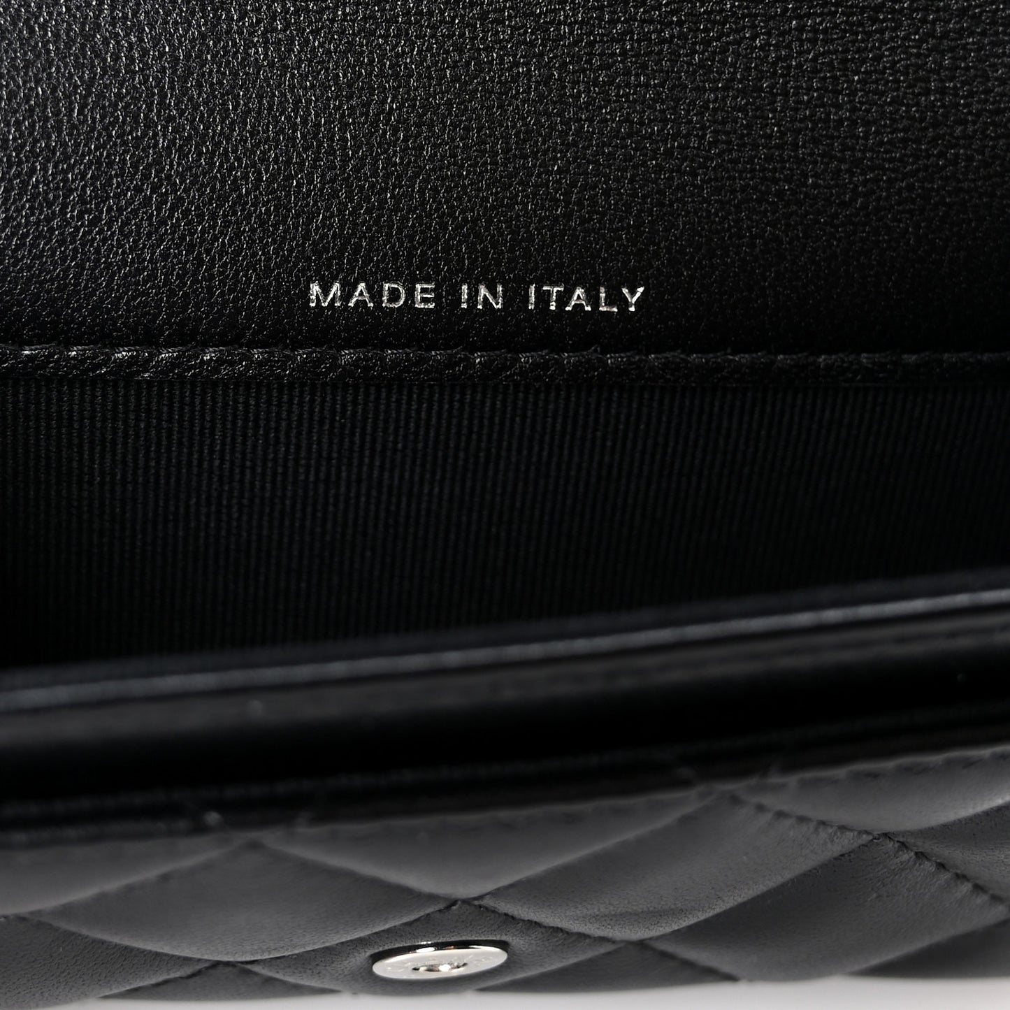 Lambskin Quilted Flap Card Holder Wallet So Black