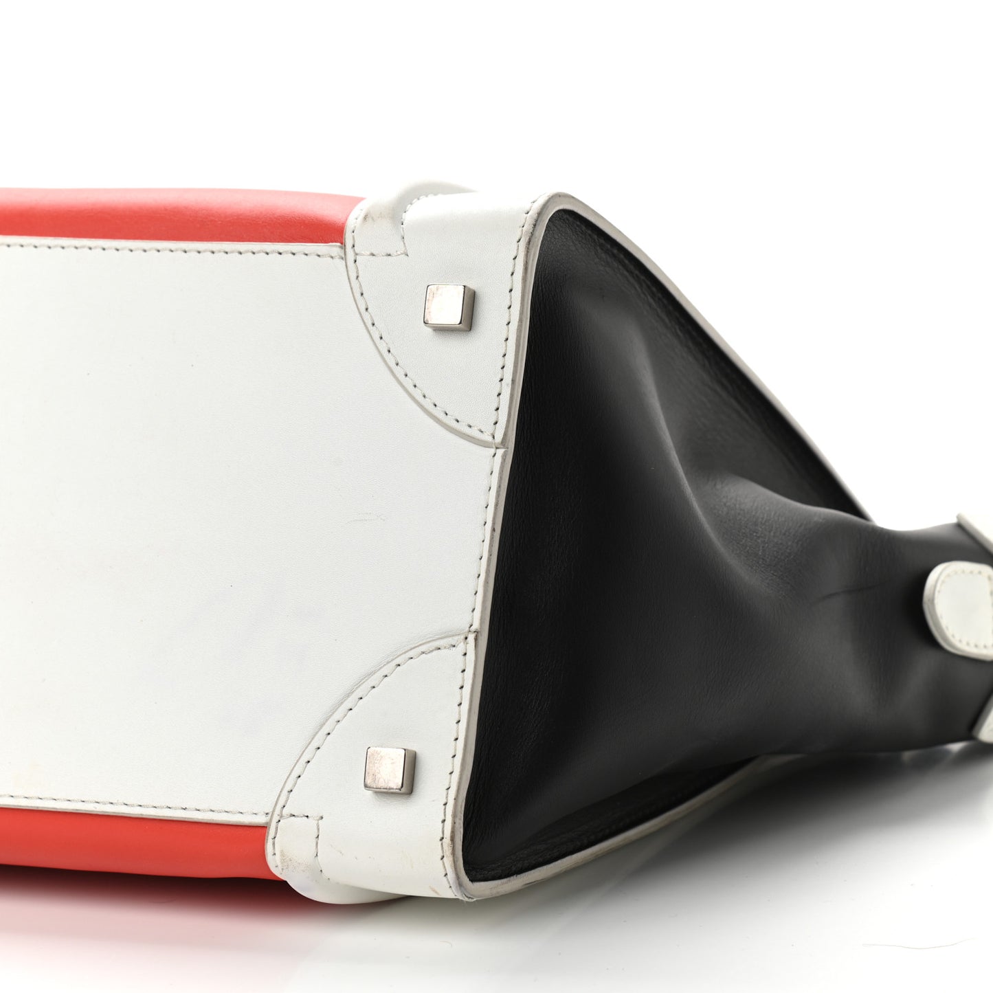 Smooth Calfskin Mini Tri-Color Luggage Vermillion