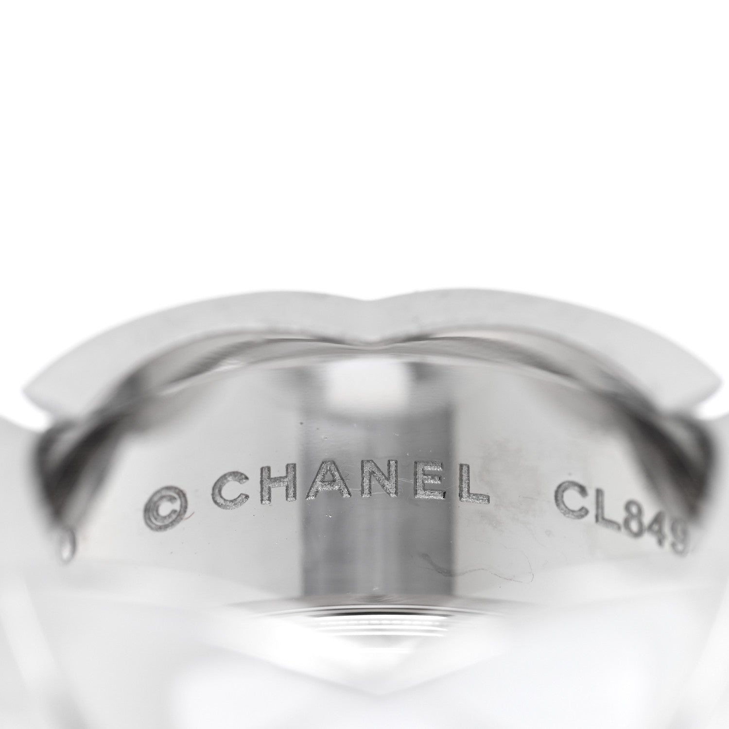 Chanel 18K White Gold Large Coco Crush Ring 50 5.25 4 of 5