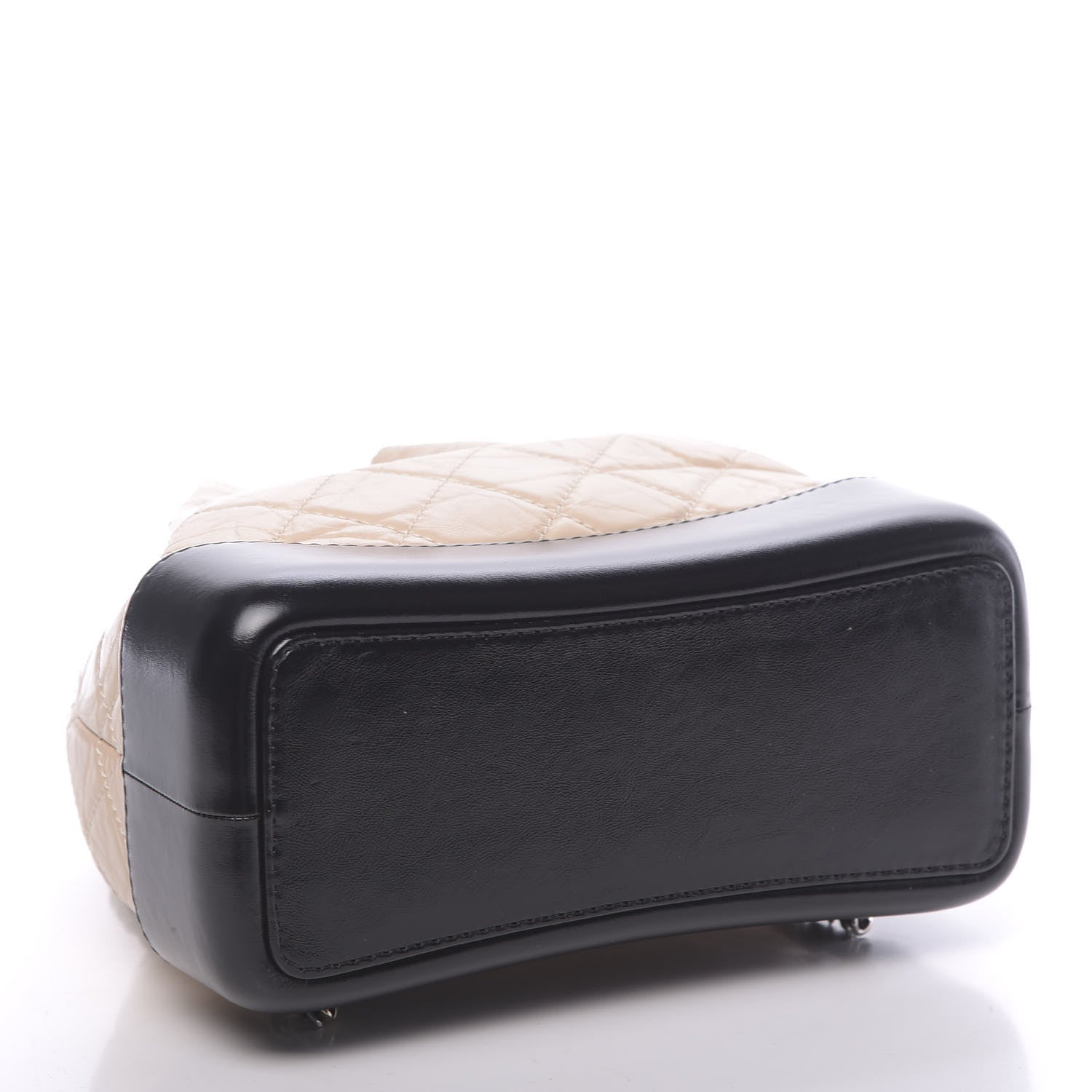 Chanel Aged Calfskin Quilted Small Gabrielle Backpack Beige Black 3 of 9