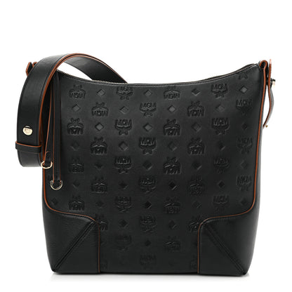 MCM Calfskin Ottomar Monogram Medium Klara Hobo Black 1 of 8