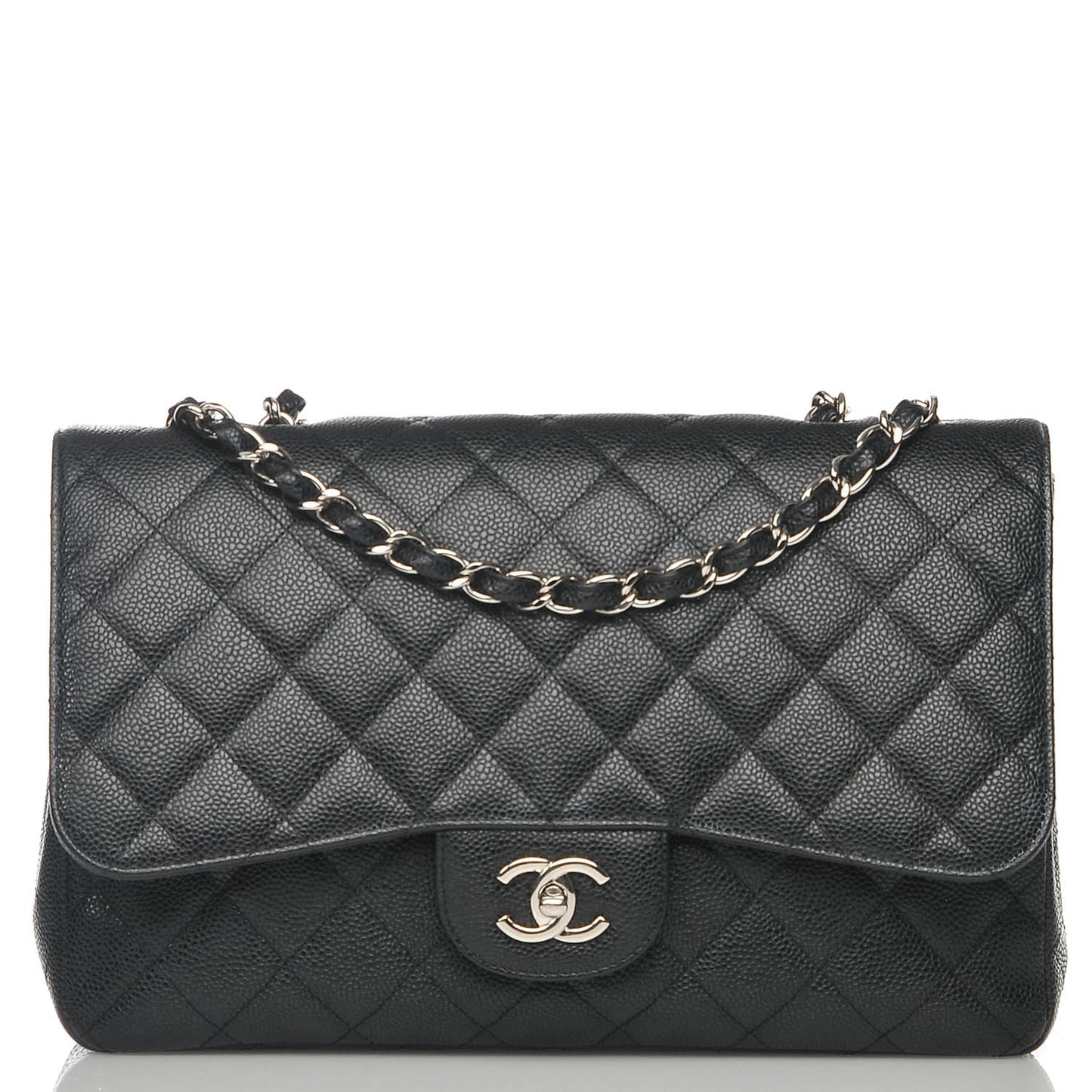 Caviar Quilted Jumbo Single Flap Black