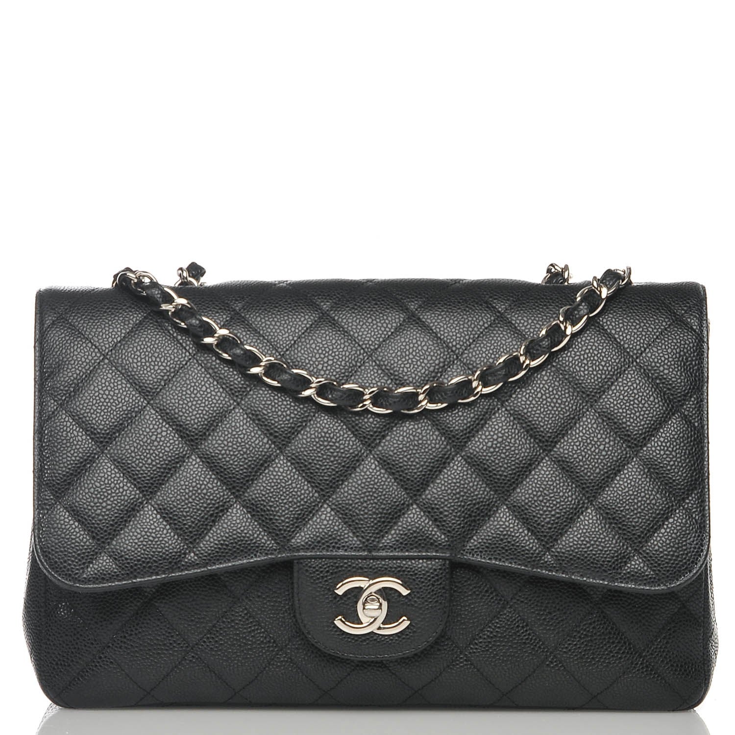 Chanel Caviar Quilted Jumbo Single Flap Black 1 of 8