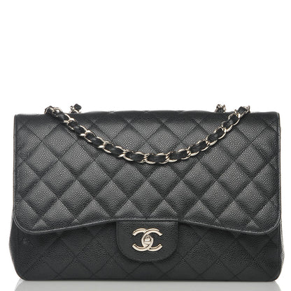 Chanel Caviar Quilted Jumbo Single Flap Black 1 of 8