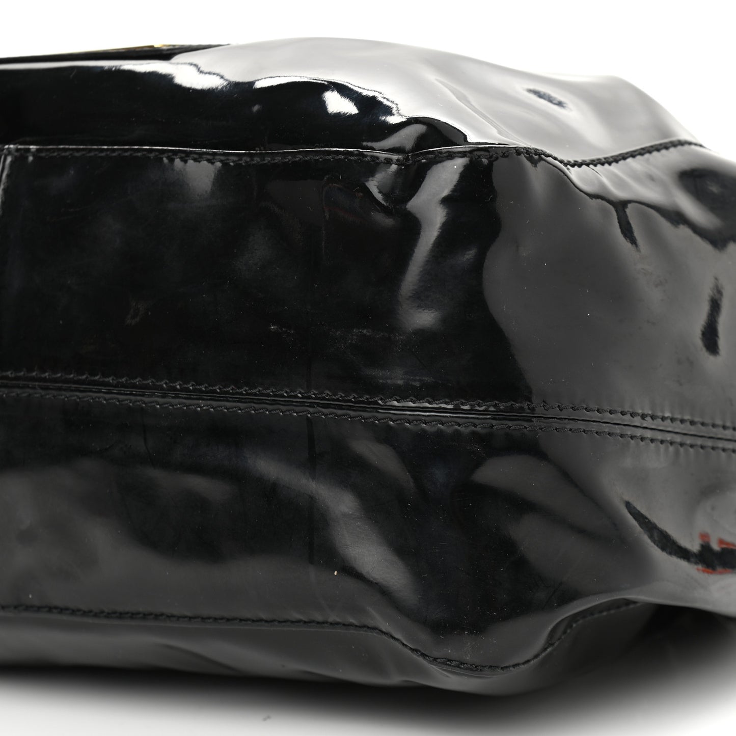 Patent Lacca Small Nuage Bow Hobo Black