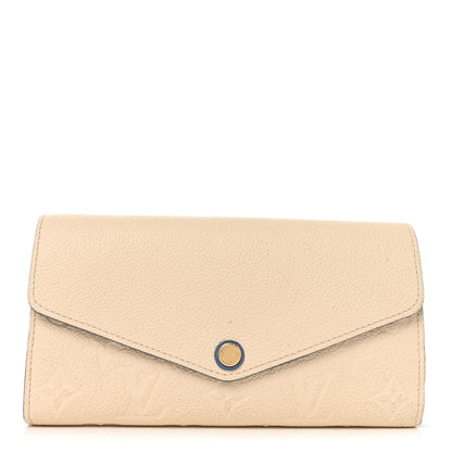 Louis Vuitton Empreinte Sarah Wallet NM Creme Blue Jean 1 of 8