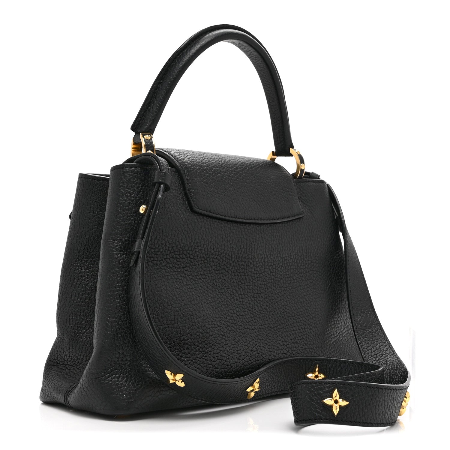 Louis Vuitton Taurillon Mechanical Flowers Smile Capucines PM Black 2 of 8