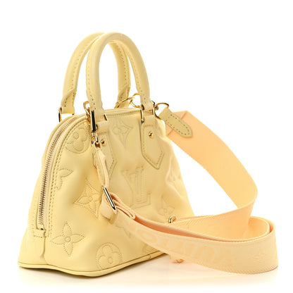 Louis Vuitton Calfskin Bubblegram Alma BB Banana 3 of 9