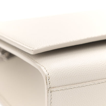 Saint Laurent Grain De Poudre Medium Classic Monogram Kate Satchel Icy White 11 of 11