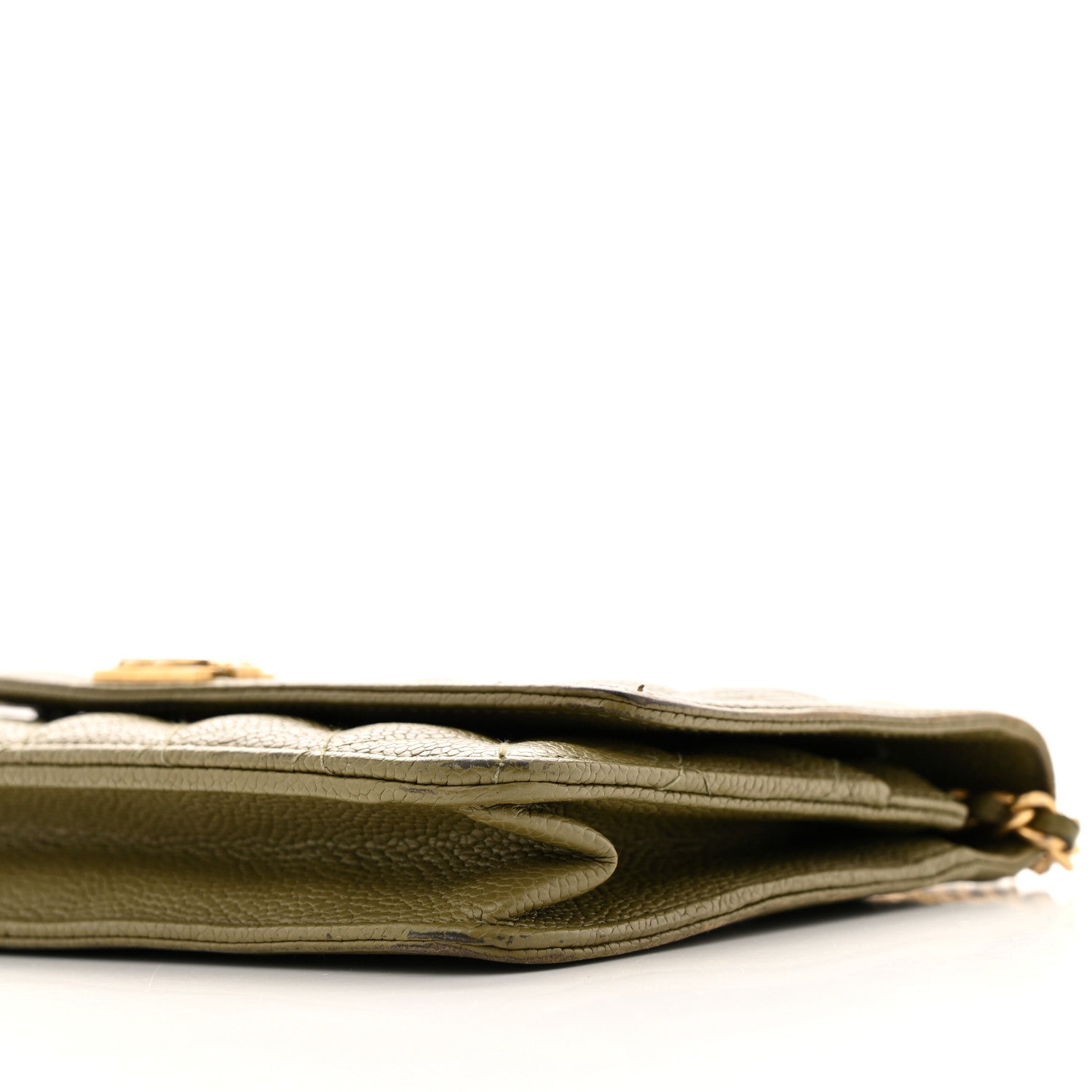 Chanel Caviar Quilted Boy Wallet On Chain WOC Khaki 11 of 14
