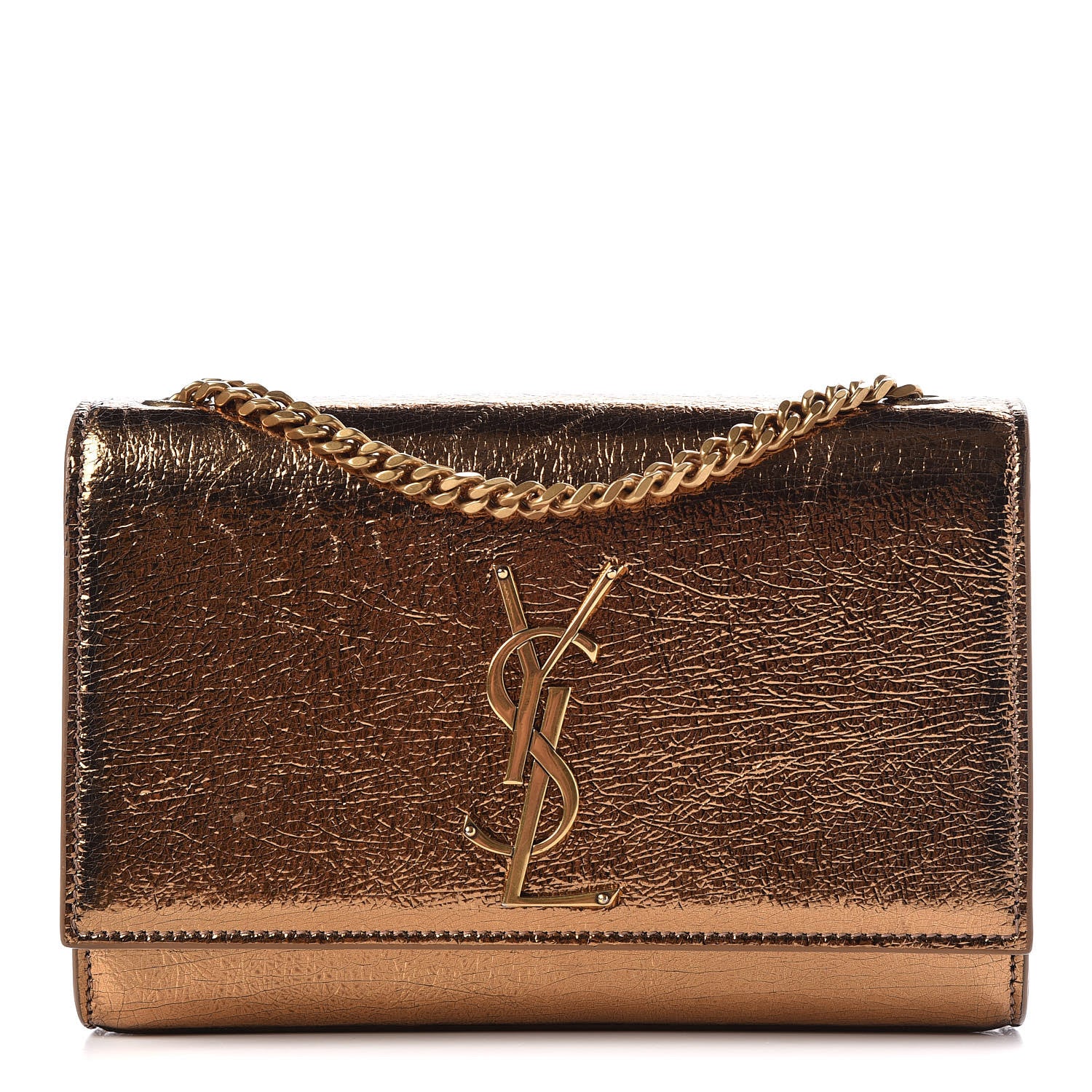 Saint Laurent Metallic Calfskin Small Classic Monogram Kate Satchel Bronze 1 of 10