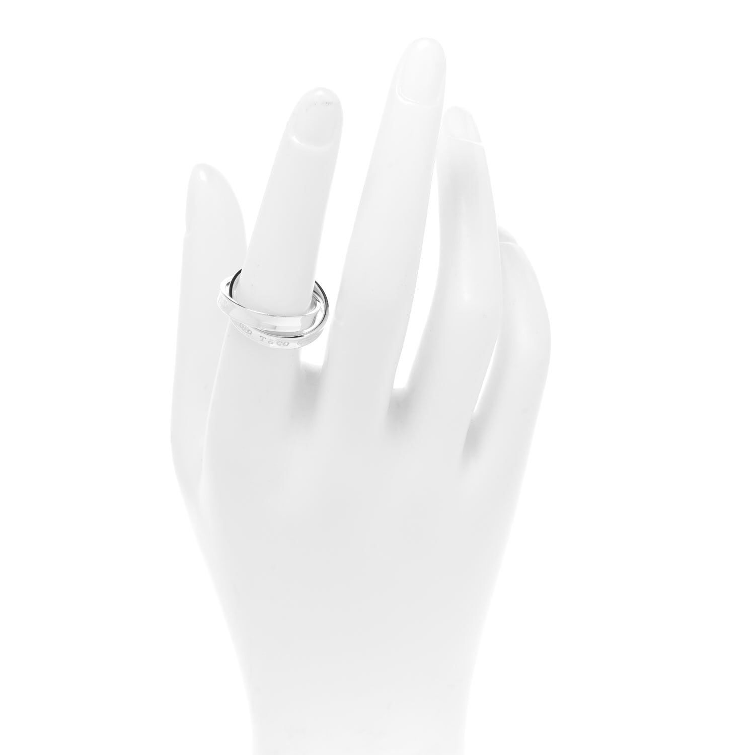 Tiffany Sterling Silver 1837 Interlocking Ring 53 6.5 2 of 4