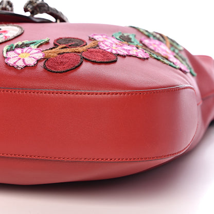 Gucci Calfskin Web Embroidered Medium Dionysus Hobo Hibiscus Red 10 of 11
