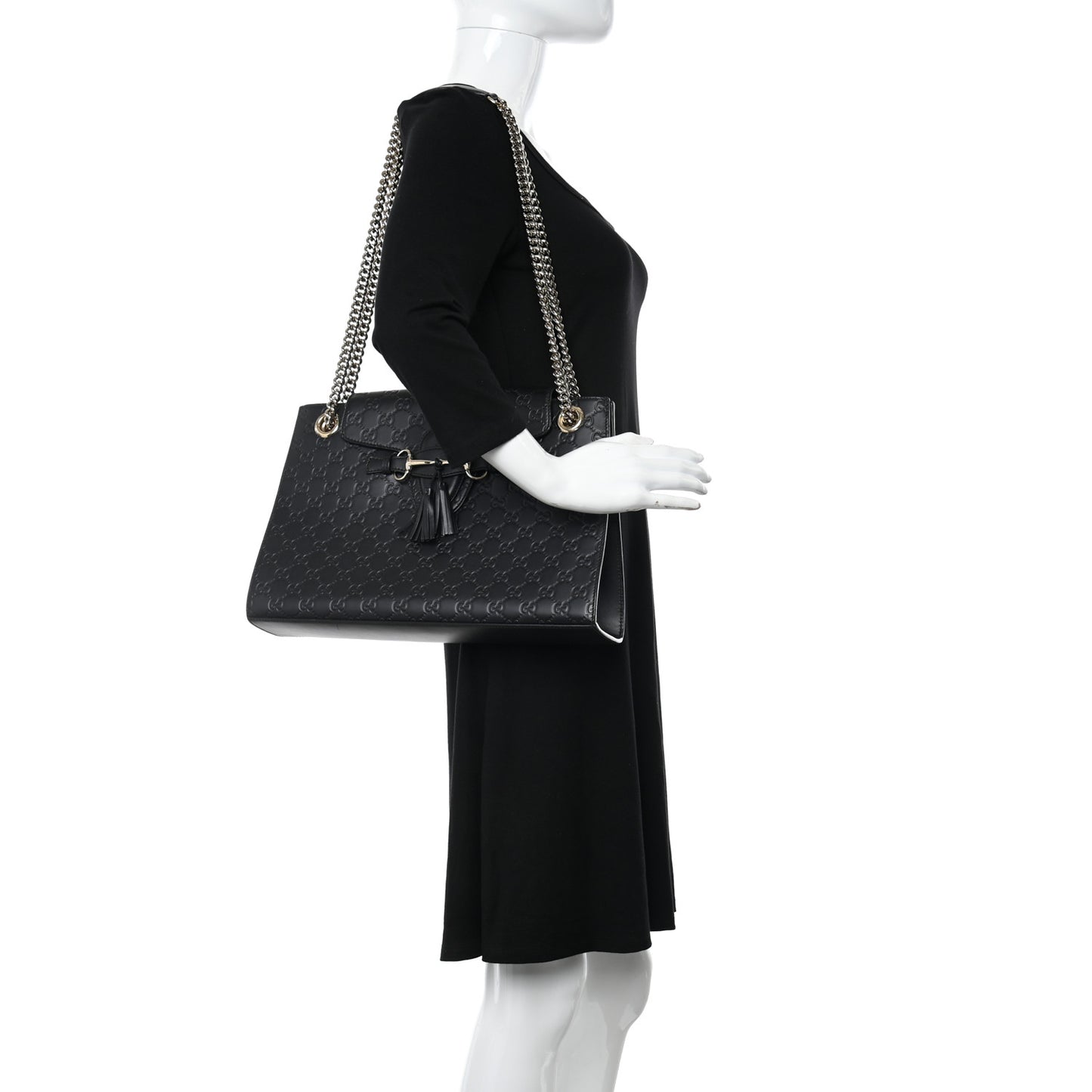 Guccissima Large Emily Chain Shoulder Bag Black