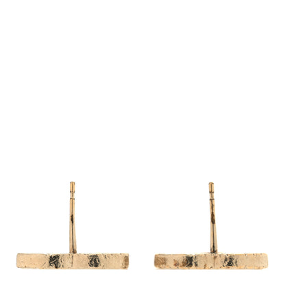 Chanel Metal Textured CC Earrings Gold 3 of 5
