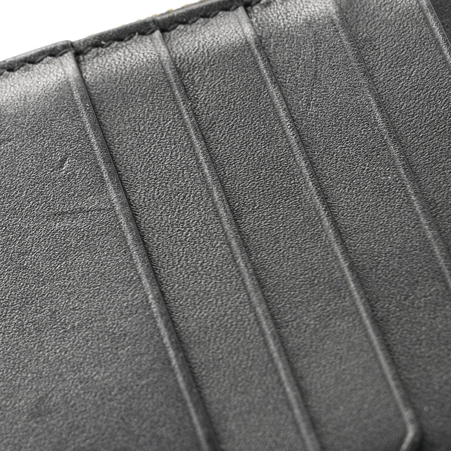 Calfskin 5 Fragments Zip Pouch Card Holder Black