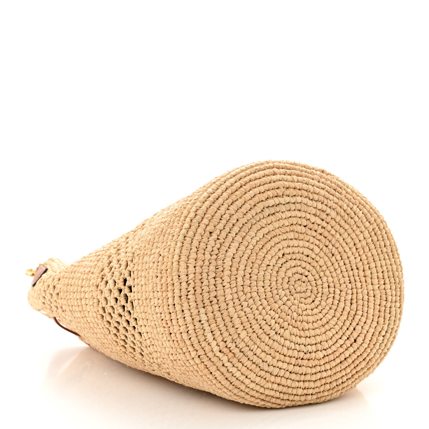 Celine Raffia Woven Clara Drawstring Bucket Bag Natural Tan 4 of 9