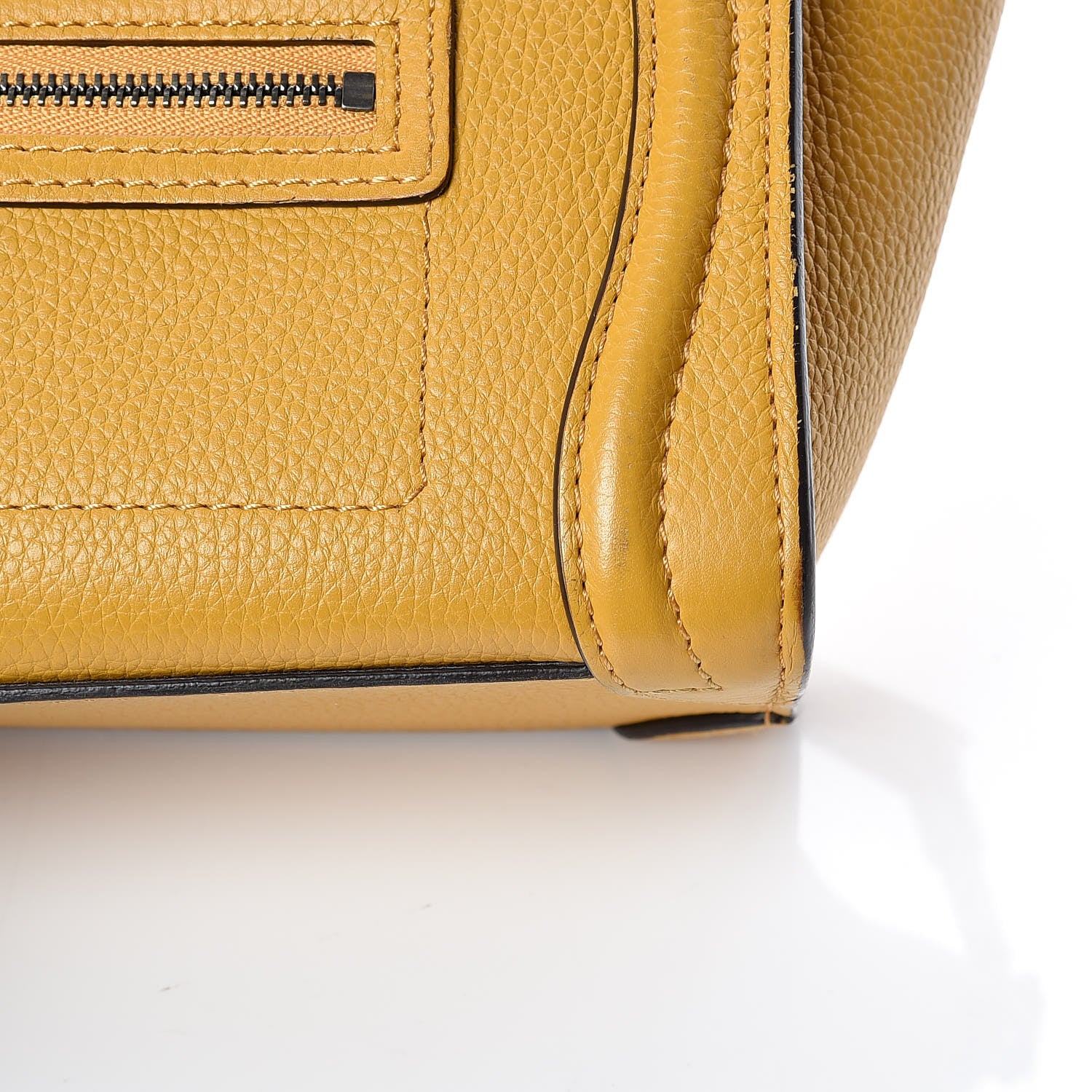 Celine Drummed Calfskin Nano Luggage Ocre 12 of 18