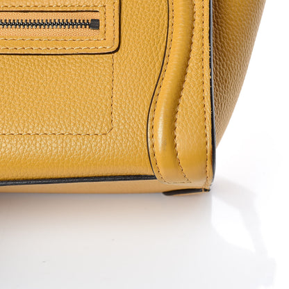 Celine Drummed Calfskin Nano Luggage Ocre 12 of 18