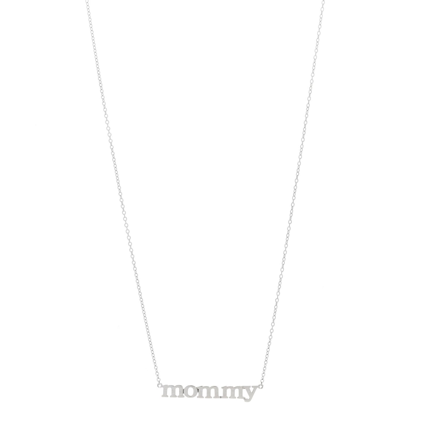 18K White Gold Mommy Necklace