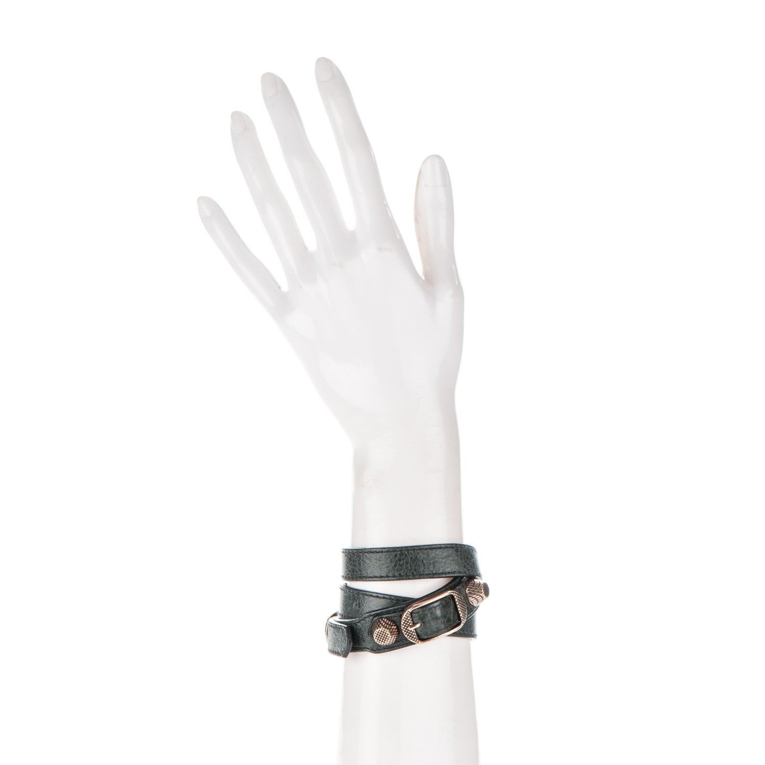 Balenciaga Agneau Giant 12 Rose Gold Hardware Triple Tour Bracelet Anthracite 2 of 6