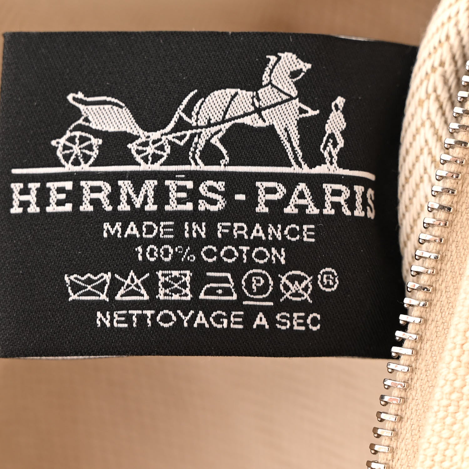 Hermes Canvas Large Bride-A-Brac Pouch Natural 6 of 9