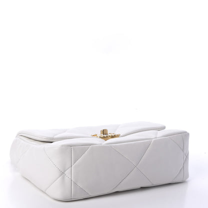Chanel Goatskin Quilted Medium 19 Flap White 4 of 11
