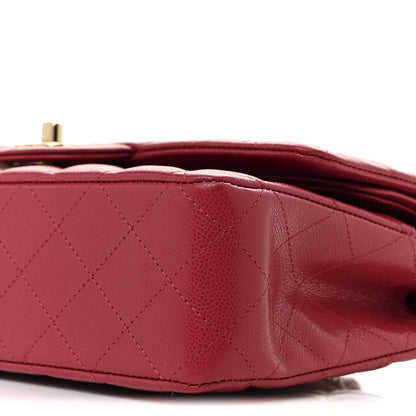 Chanel Caviar Quilted Medium Double Flap Dark Pink 10 of 11