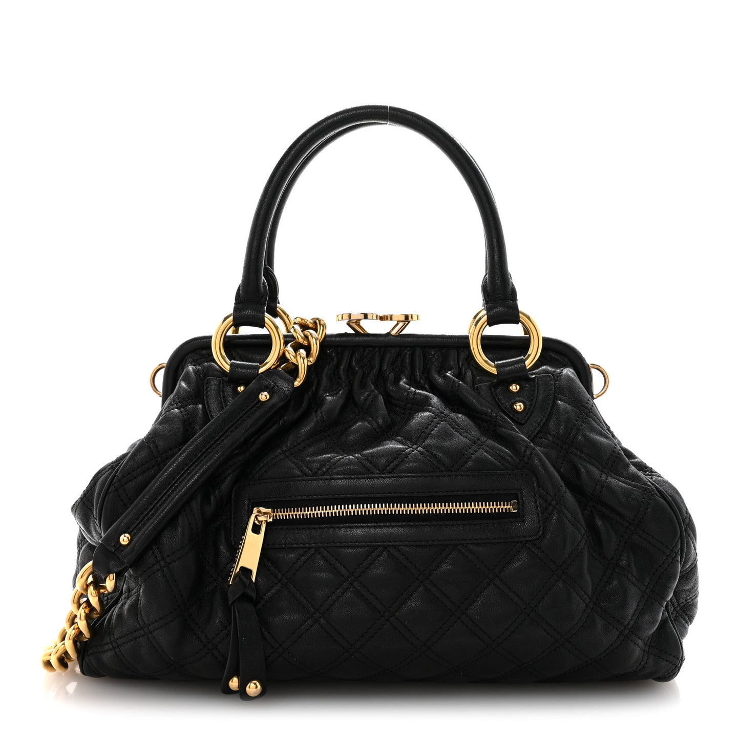 Calfskin Quilted Stam Black