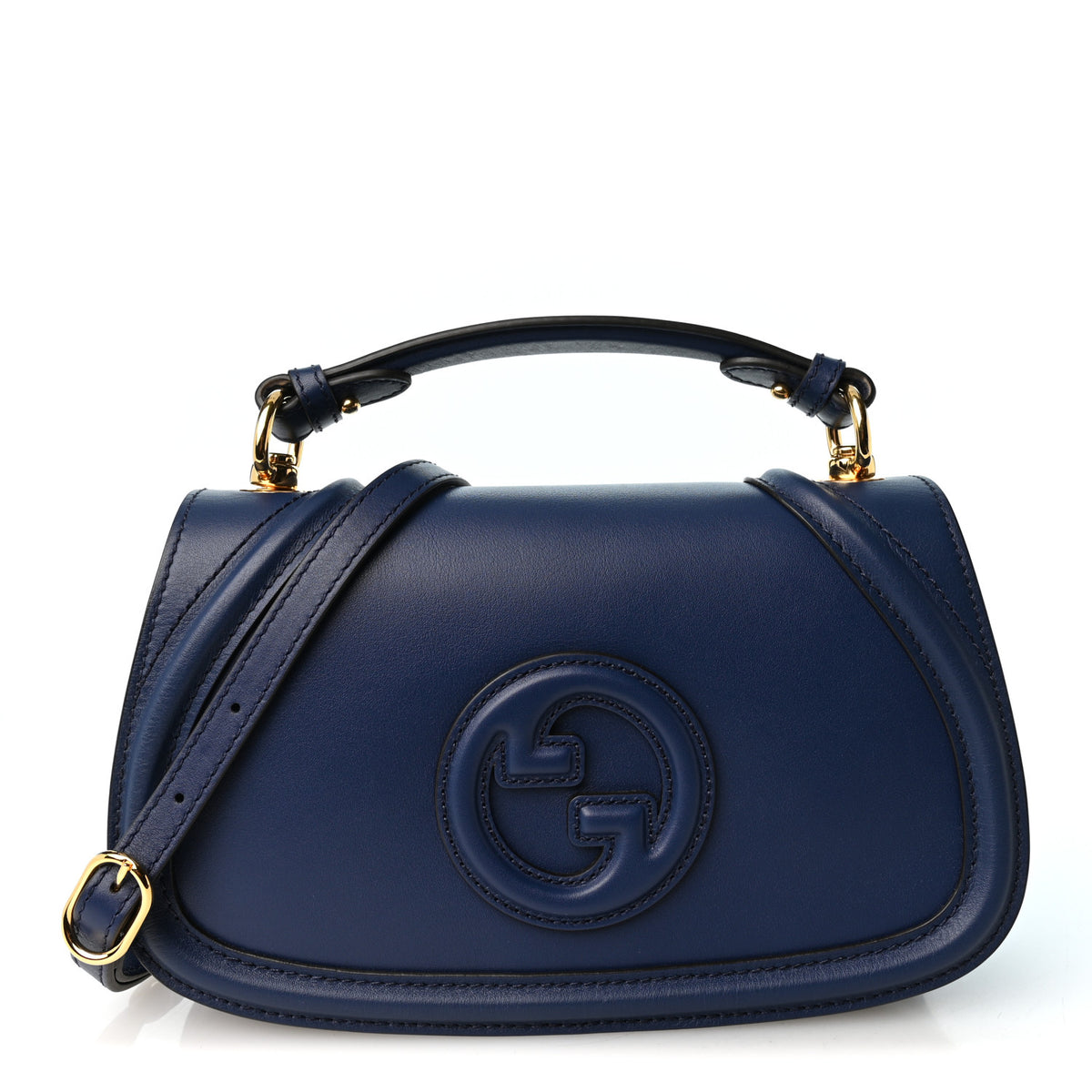 Gucci Roxy Calfskin Medium Blondie Top Handle Bag Blue Agata 1 of 10