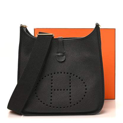 Hermes Taurillon Clemence Evelyne III PM Black 11 of 11