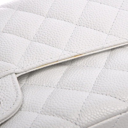 Chanel Caviar Quilted Medium Double Flap White 12 of 12