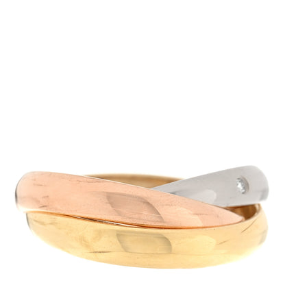 Cartier 18K Pink Yellow White Gold Diamond Trinity Ring 52 6 3 of 4