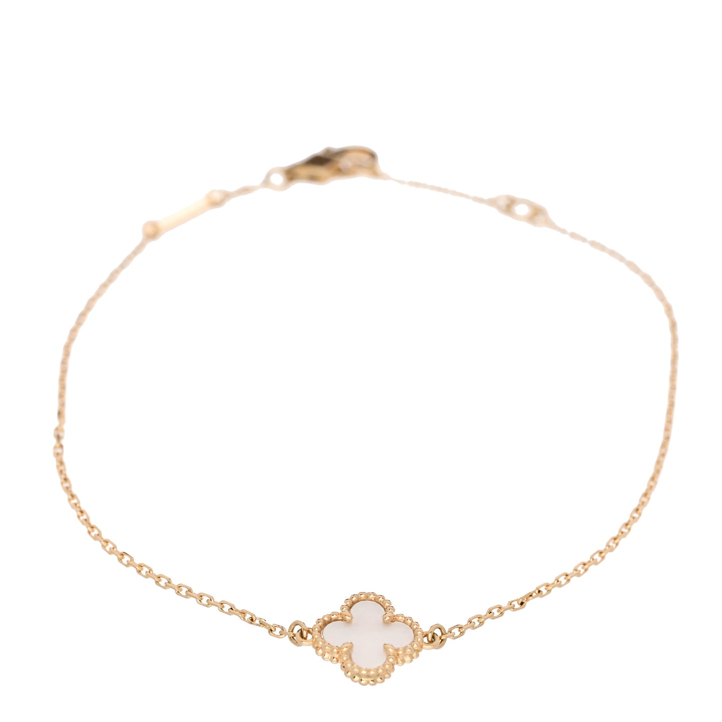 18K Yellow Gold Mother of Pearl Sweet Alhambra Bracelet