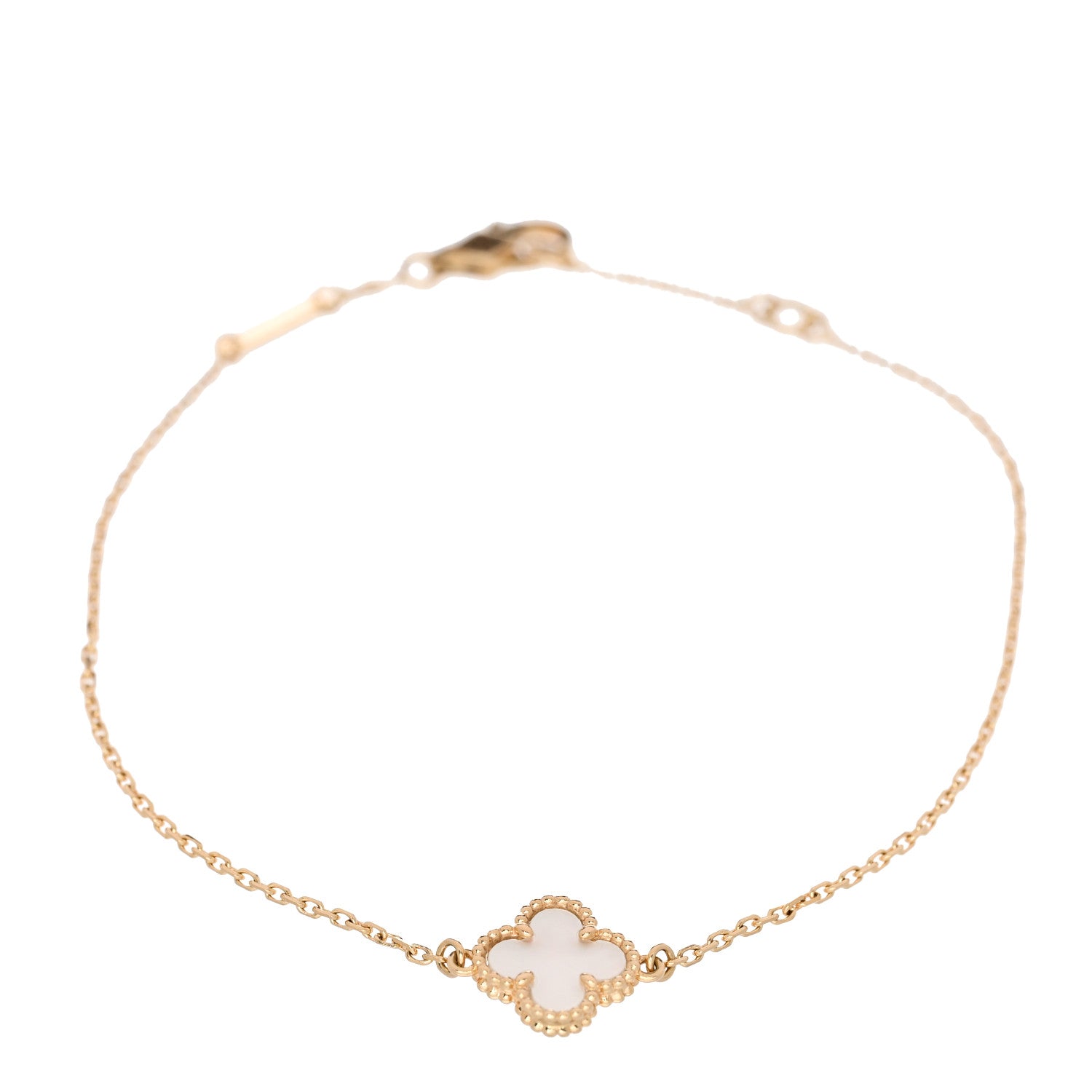 Van Cleef & Arpels 18K Yellow Gold Mother of Pearl Sweet Alhambra Bracelet 1 of 5