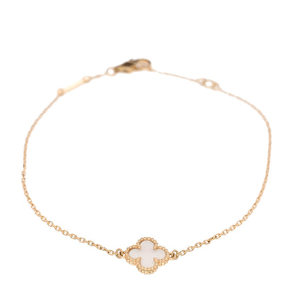 Van Cleef & Arpels 18K Yellow Gold Mother of Pearl Sweet Alhambra Bracelet 1 of 5