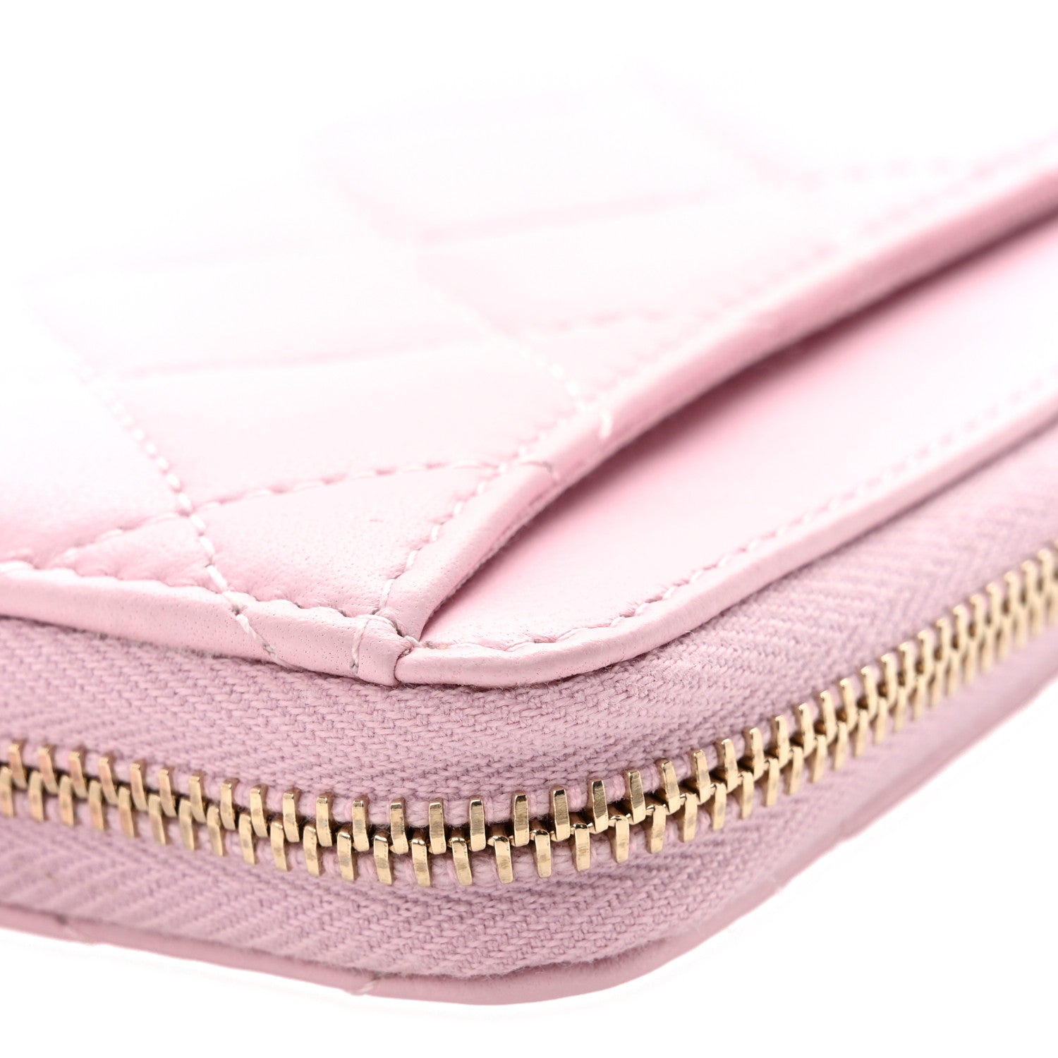 Chanel Lambskin Quilted Zip Around Coin Purse Light Pink 10 of 10