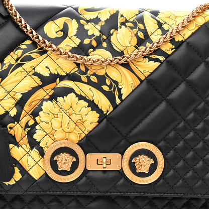 Versace Nappa Quilted Barocco Print Icon Shoulder Bag Black 8 of 11
