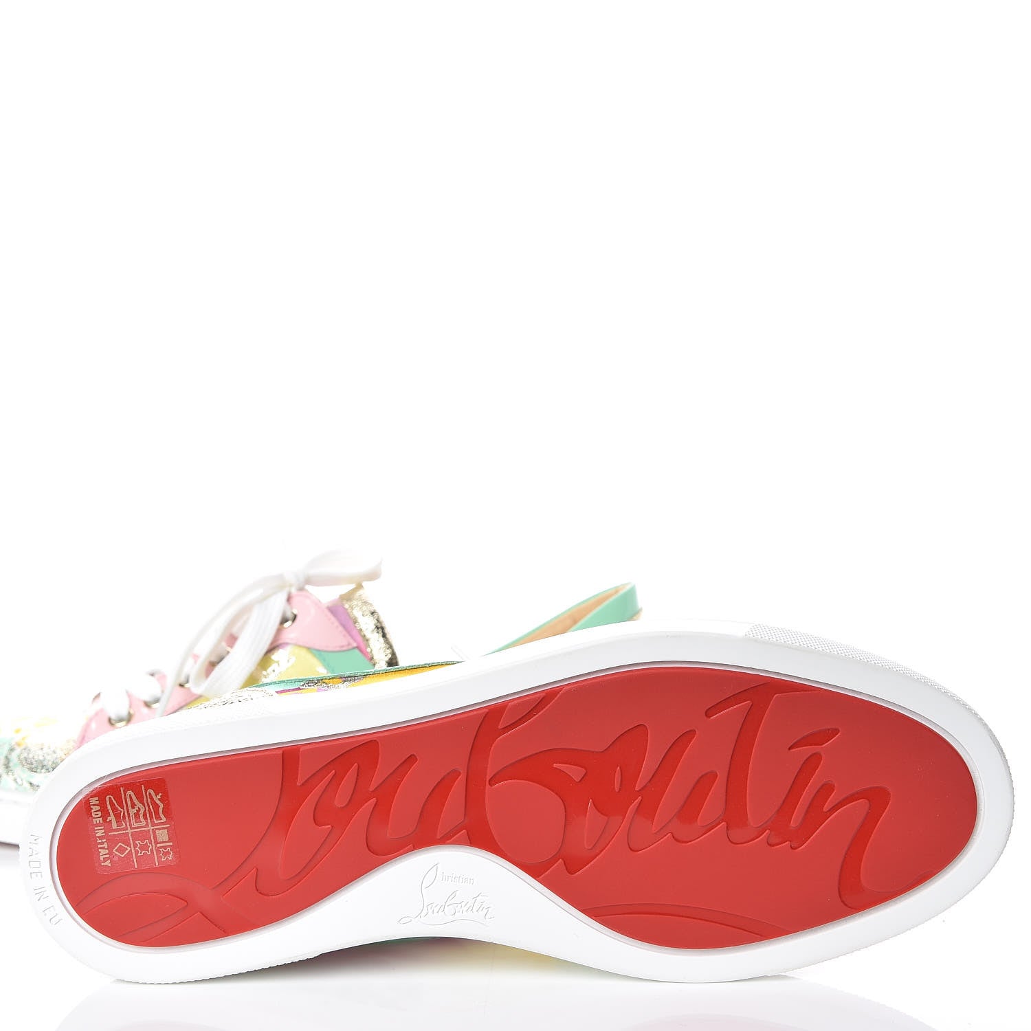 Christian Louboutin Patent Tissu Kyoto Flamingirl Flats 38 Multicolor 9 of 10