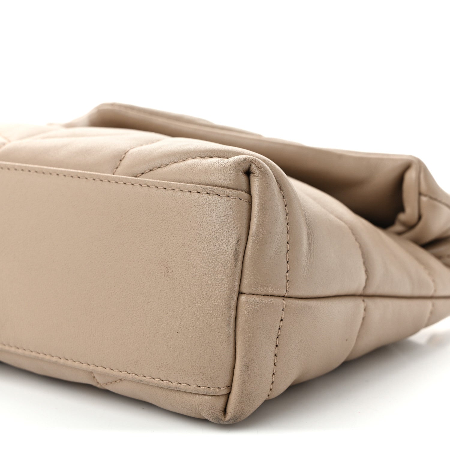 Saint Laurent Lambskin Quilted Toy Loulou Puffer Monogram Chain Satchel Nude Powder 10 of 10