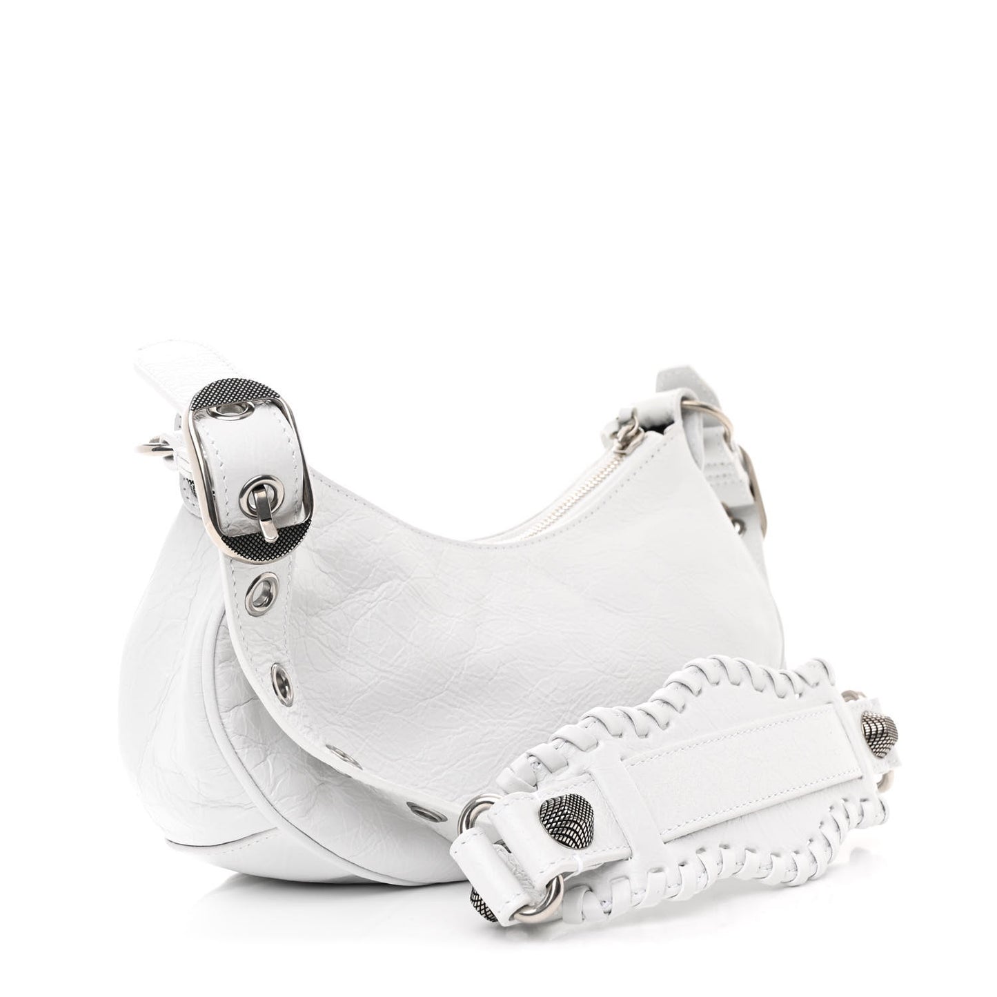 Agneau Arena Lunar New Year Graffiti Logo Le Cagole Shoulder Bag XS Optic White